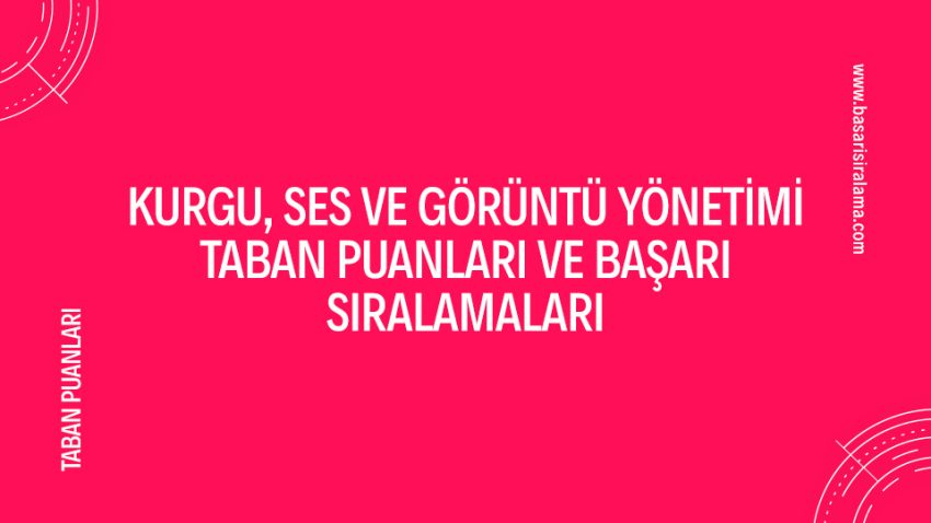 Kurgu, Ses ve Görüntü Yönetimi Taban Puanları
