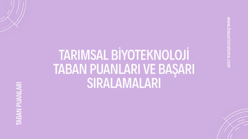 Tarımsal Biyoteknoloji Taban Puanları