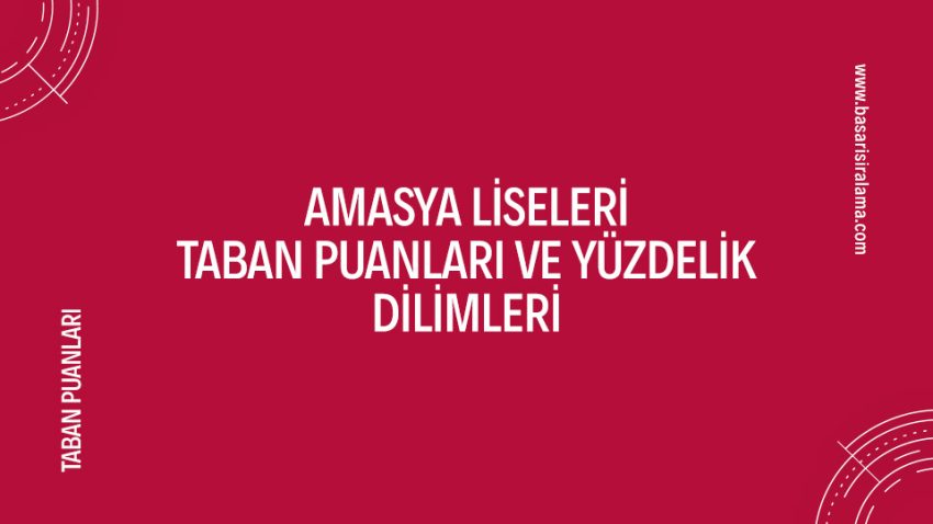 Amasya Liseleri Taban Puanları