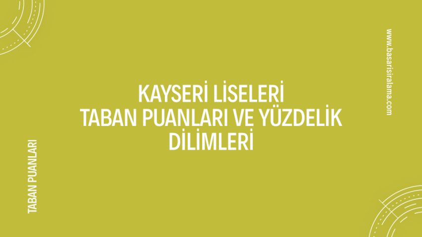 Kayseri Liseleri Taban Puanları