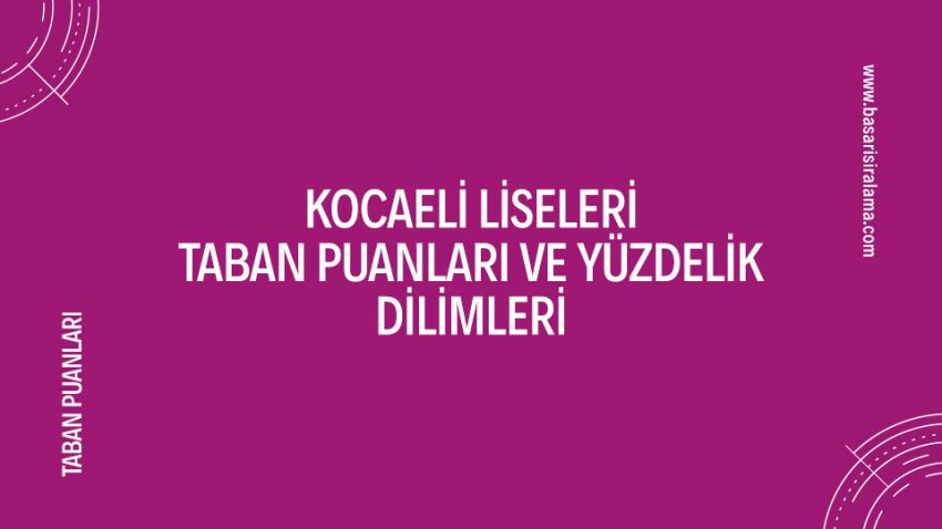 Kocaeli Liseleri Taban Puanları