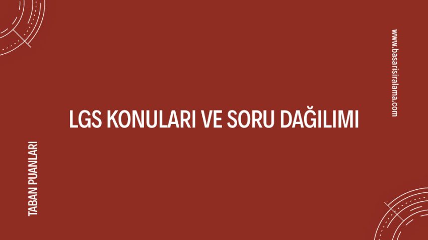 LGS Konuları ve Soru Dağılımı