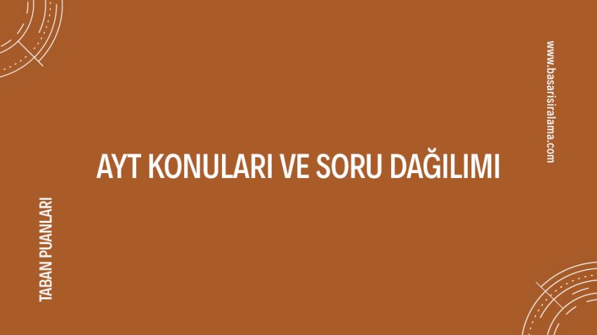 AYT Konuları ve Soru Dağılımı