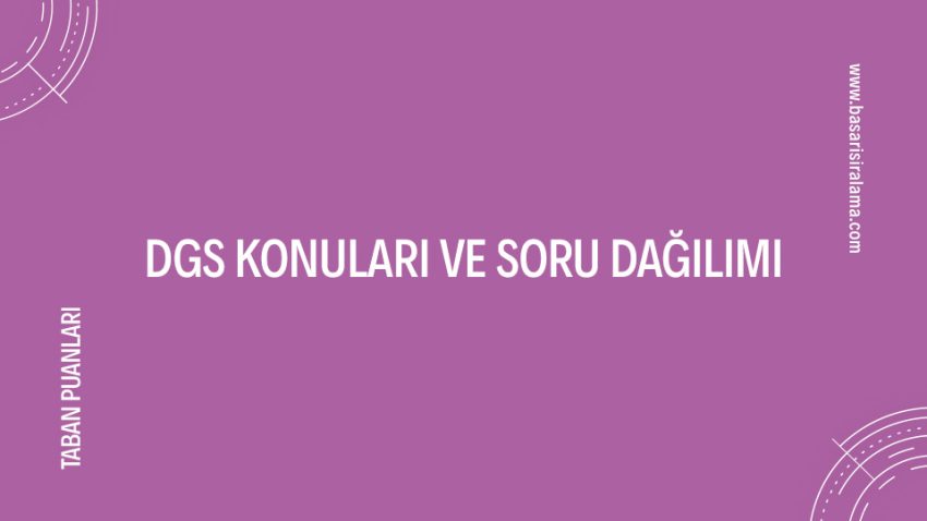 DGS Konuları ve Soru Dağılımı