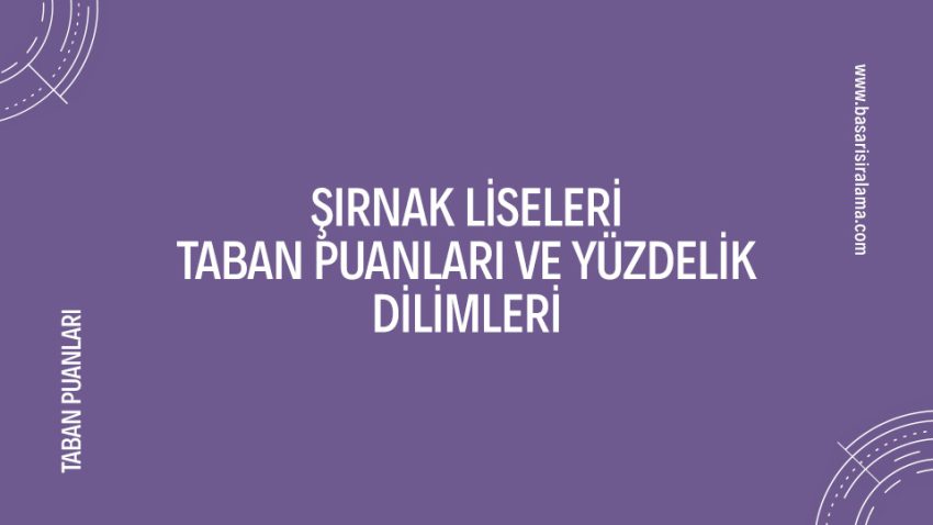 Şırnak Liseleri Taban Puanları